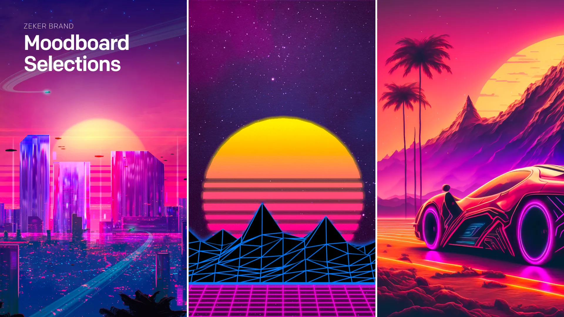 Selection of images from moodboard that helped to establish the brand vibe and aesthetic